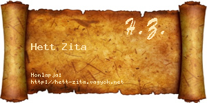 Hett Zita névjegykártya